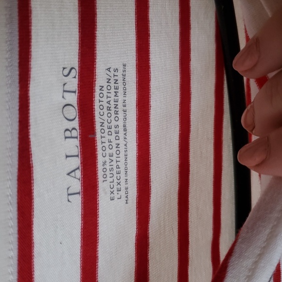Talbots Holly Holiday Embroidered Striped Sz. L Shirt with Embroidered Design - Picture 5 of 11